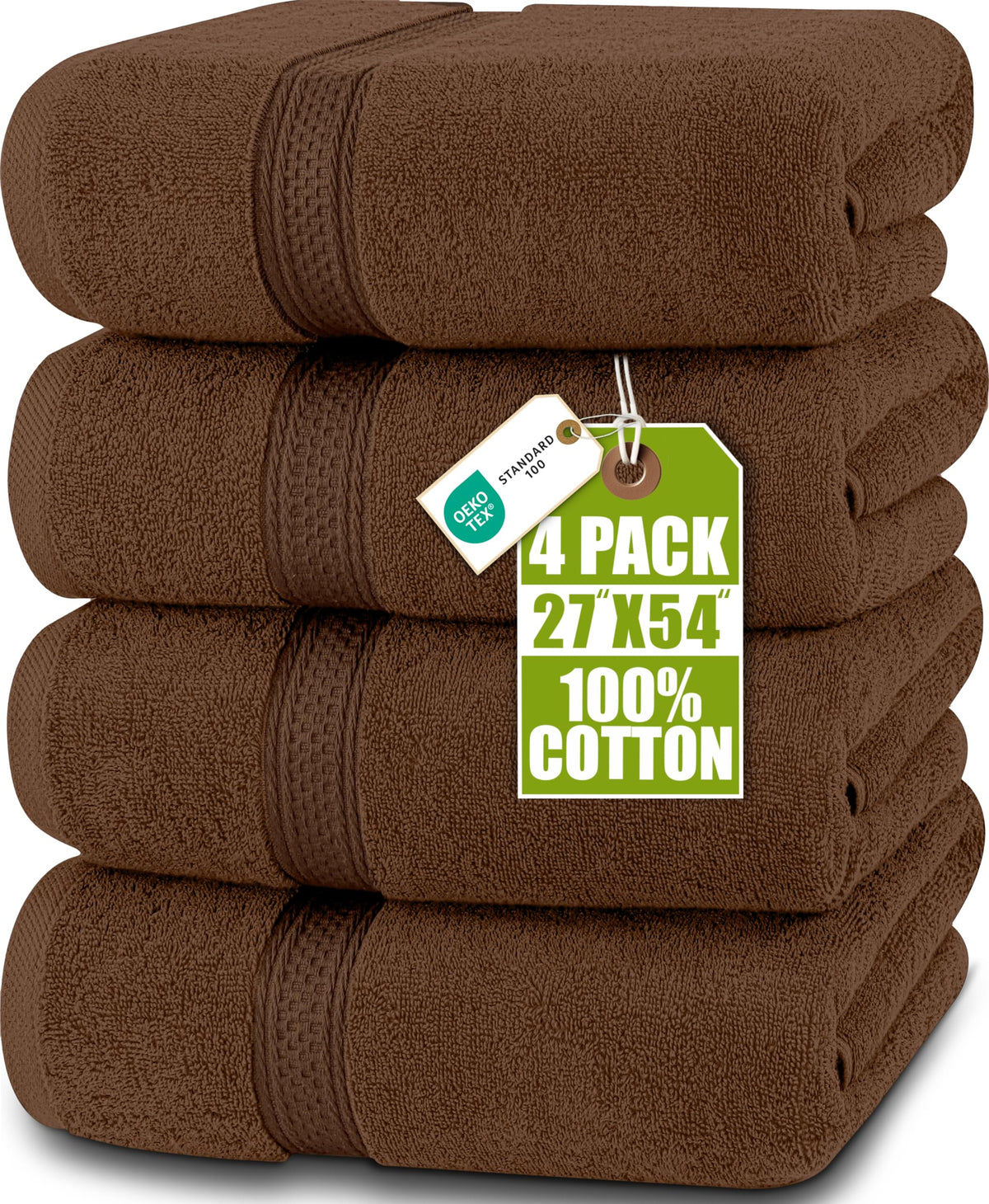 Utopia Towels 4 Pack Premium Bath Towels, 27x54 in, 600 GSM Cotton Black