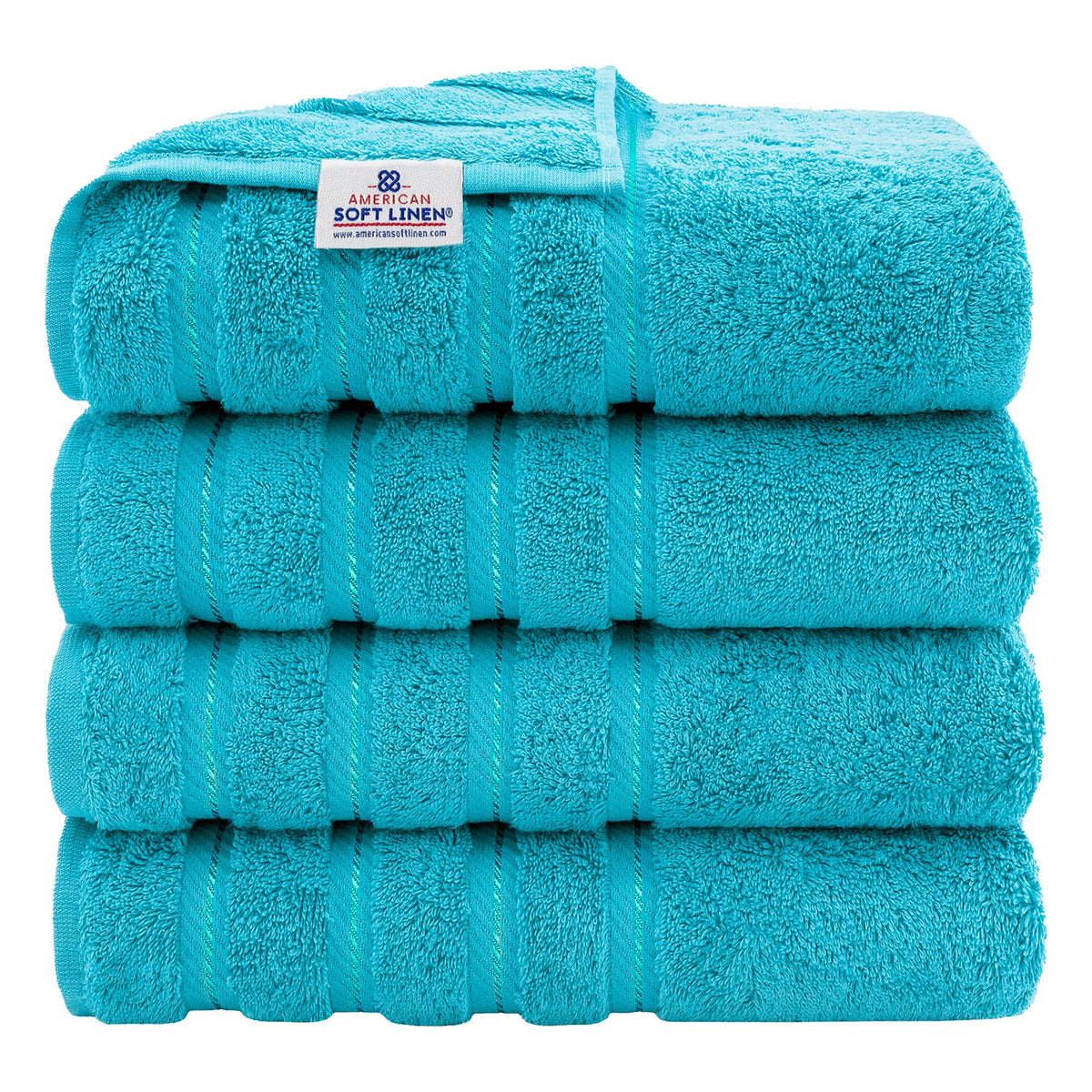American Soft Linen 100% Cotton Luxury Turkish Towels, 4 PC Bath Towel Set