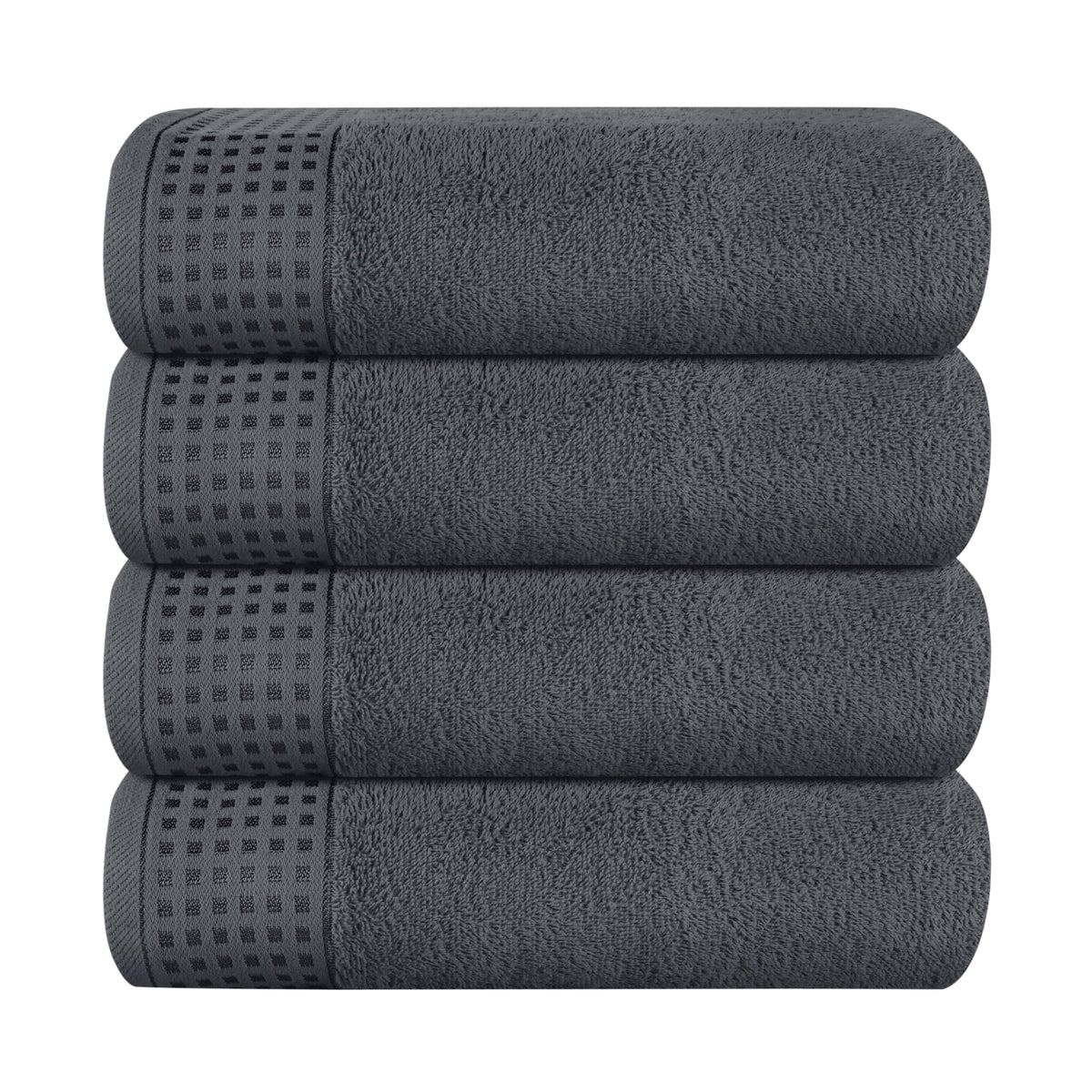GLAMBURG 100% Cotton 2 Pack Oversized Bath Towel Set 28x55 Inches, Ultra Soft Highly Absorbant Compact Quickdry & Lightweight Large Bath Towels, Ideal for Gym Travel Camp Pool - Black