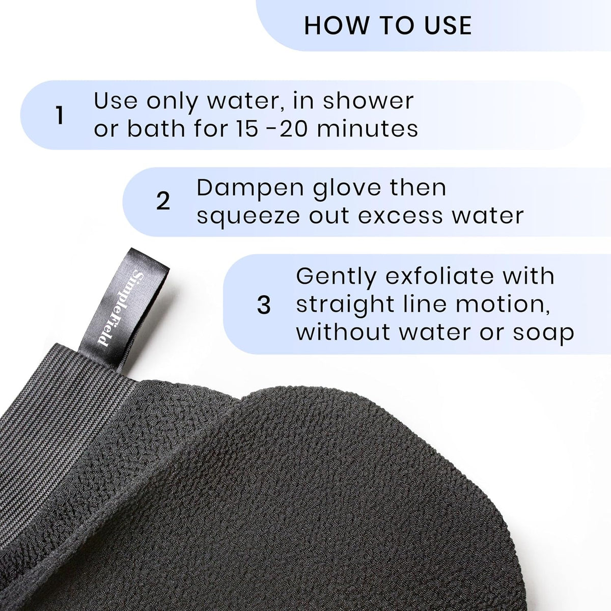 SimpleField Korean Exfoliating Mitt for Remove Dead Skin. 100% Viscose Deep Kessa Exfoliating Glove for Body Scrub, Keratosis Pilaris and Self Tanning Removal. Easily Smooth Skin Surface. (1 Piece)