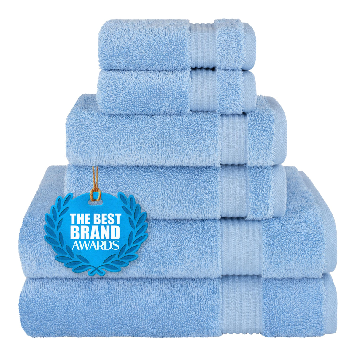 Cotton Paradise 100% Cotton Turkish Towel Set, Soft Absorbent Quick Dry, 6 Piece Towel Set, Beige