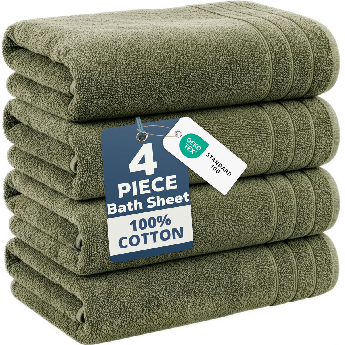 Casa Platino Bath Towels 100% Cotton 2 Piece Soft Absorbent - White