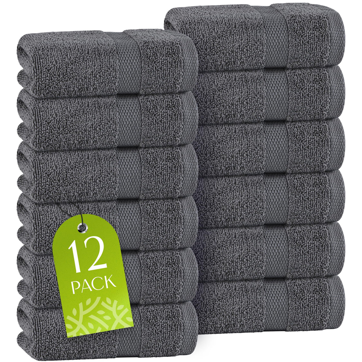White Bath Towel Set of 6 - 100% Cotton Highly Absorbent Towels for Bathroom, 2 Luxury Bath Towels 650GSM, 2 Hand Towels, 2 Washcloths