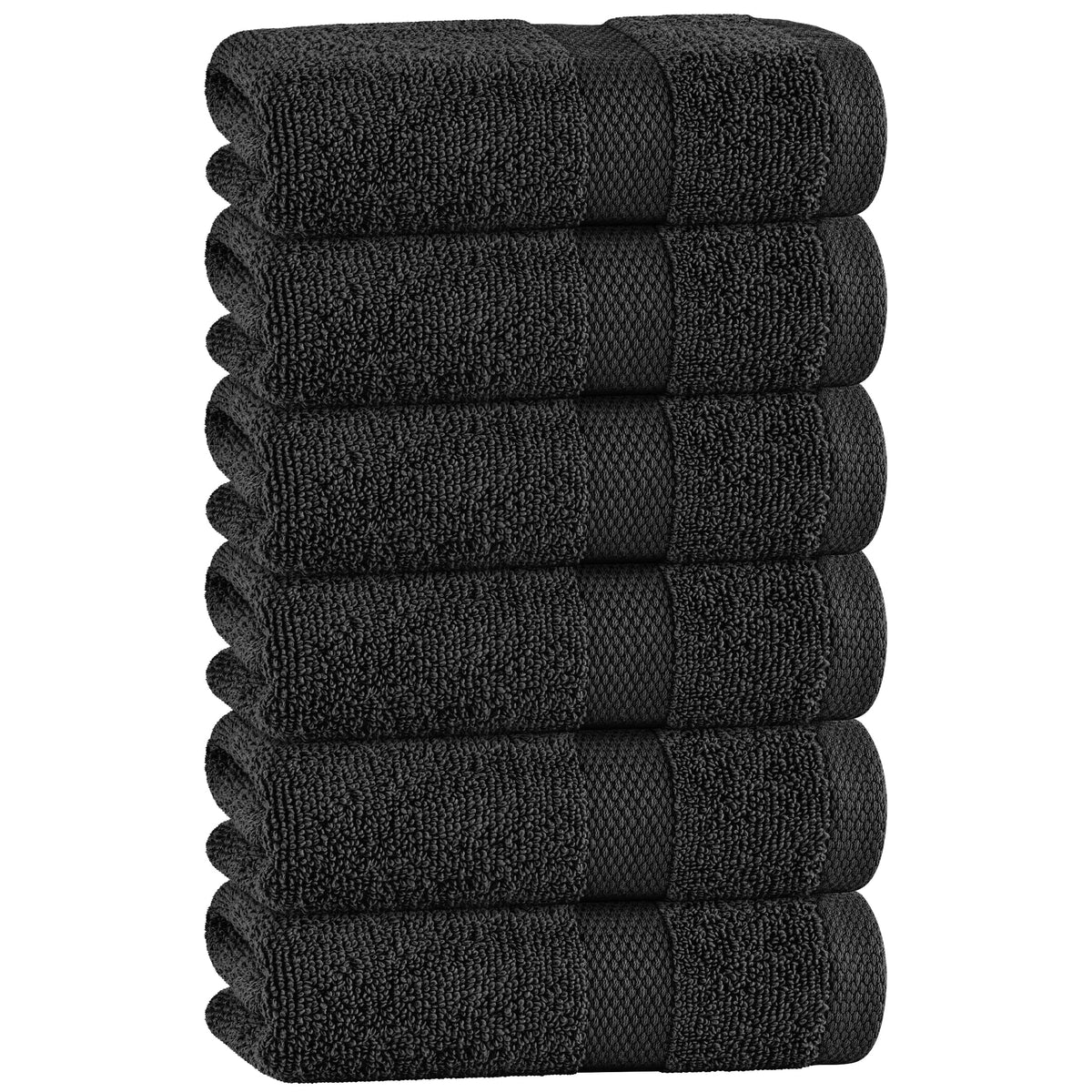 White Bath Towel Set of 6 - 100% Cotton Highly Absorbent Towels for Bathroom, 2 Luxury Bath Towels 650GSM, 2 Hand Towels, 2 Washcloths