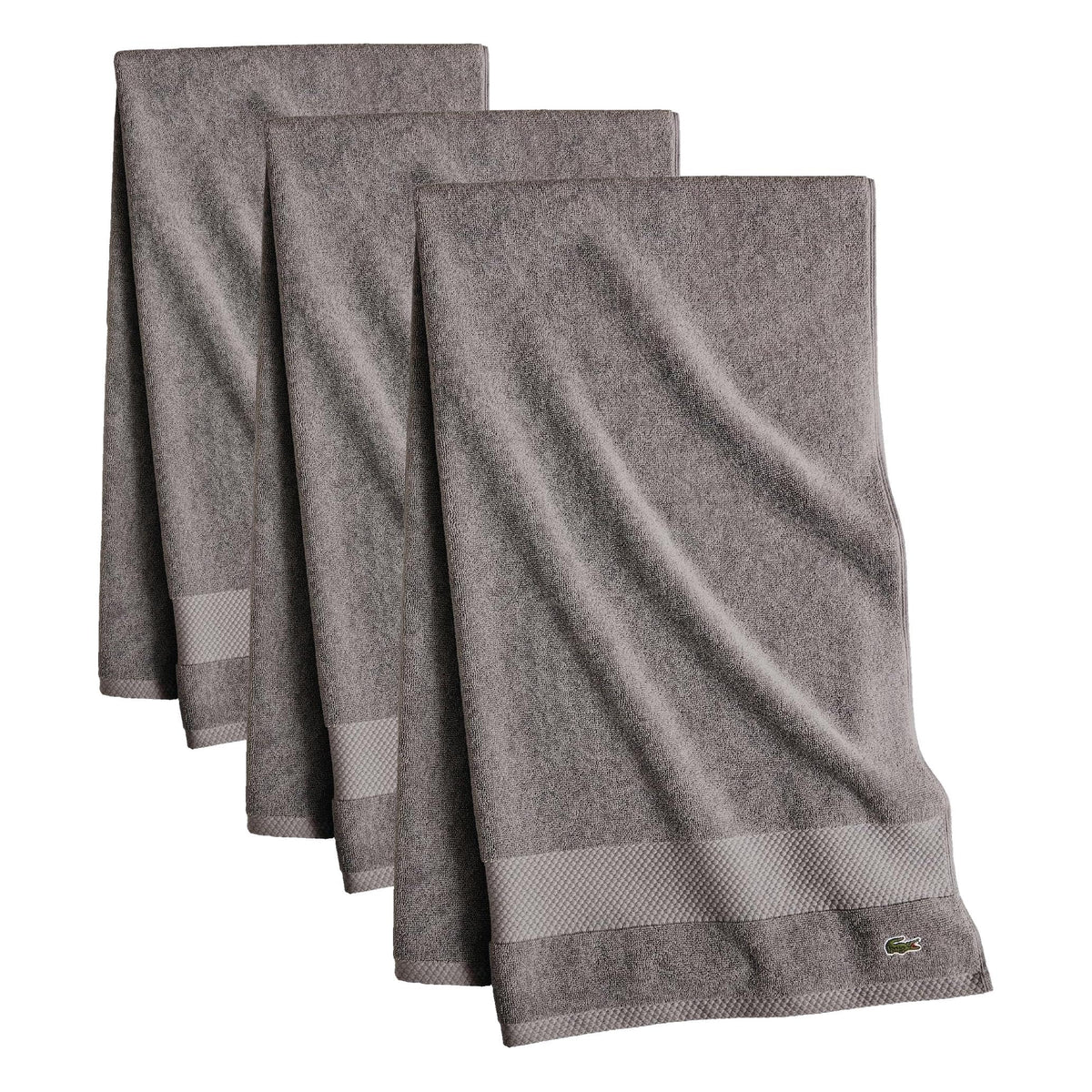 Lacoste Heritage 100% Supima Cotton Bath Towel 30" x 54", White