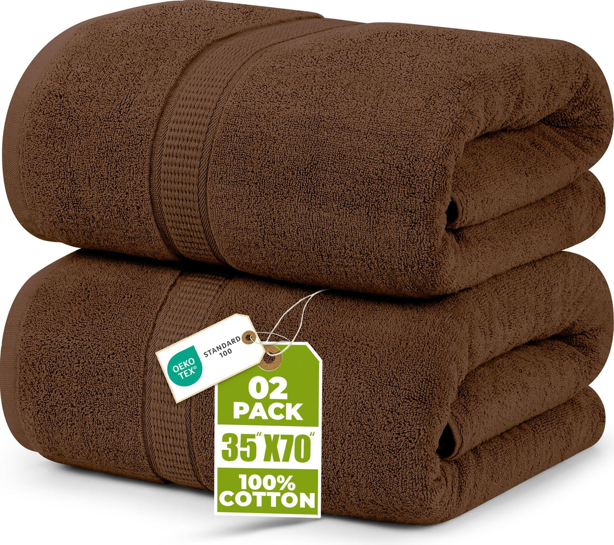 Utopia Towels Jumbo Bath Sheets, 2 Pack, 35x70 in, 600 GSM Cotton, Plum