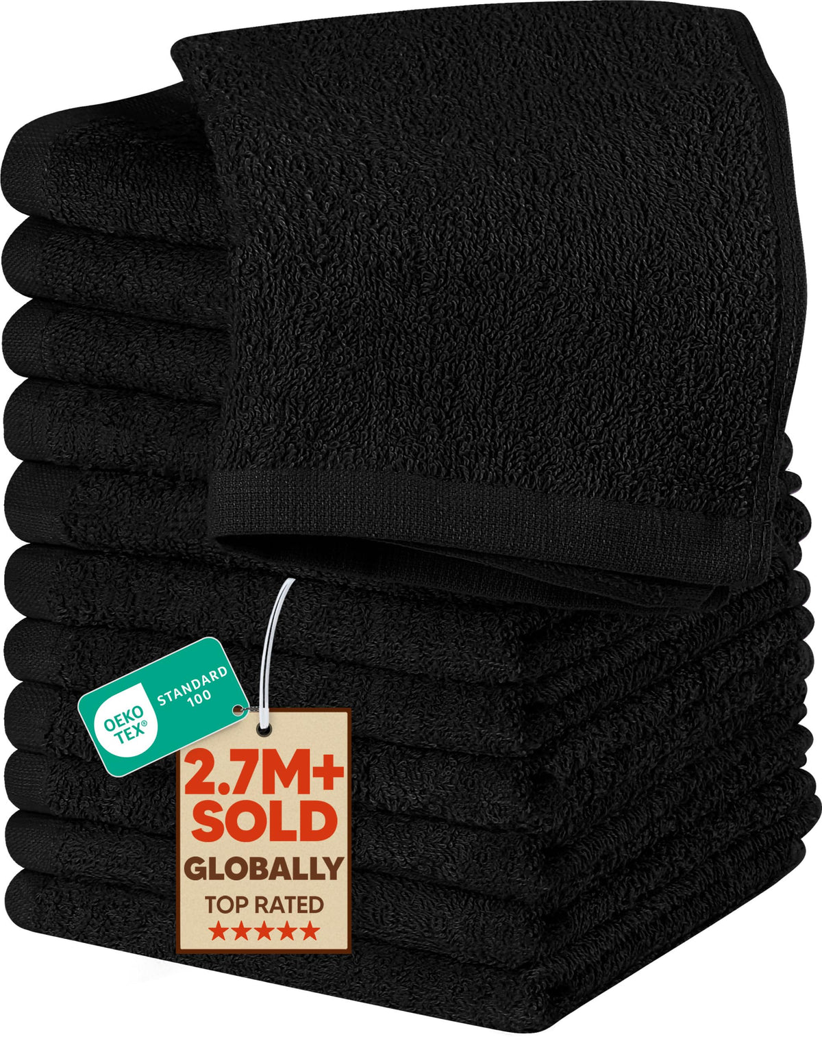 Utopia Towels 12 Pack Washcloths, 12x12 in, 100% Cotton, White