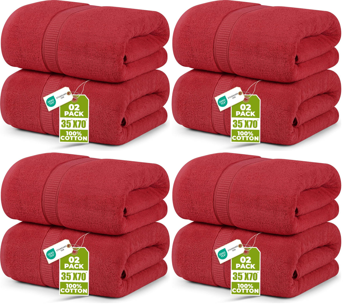 Utopia Towels Jumbo Bath Sheets, 2 Pack, 35x70 in, 600 GSM Cotton, Grey