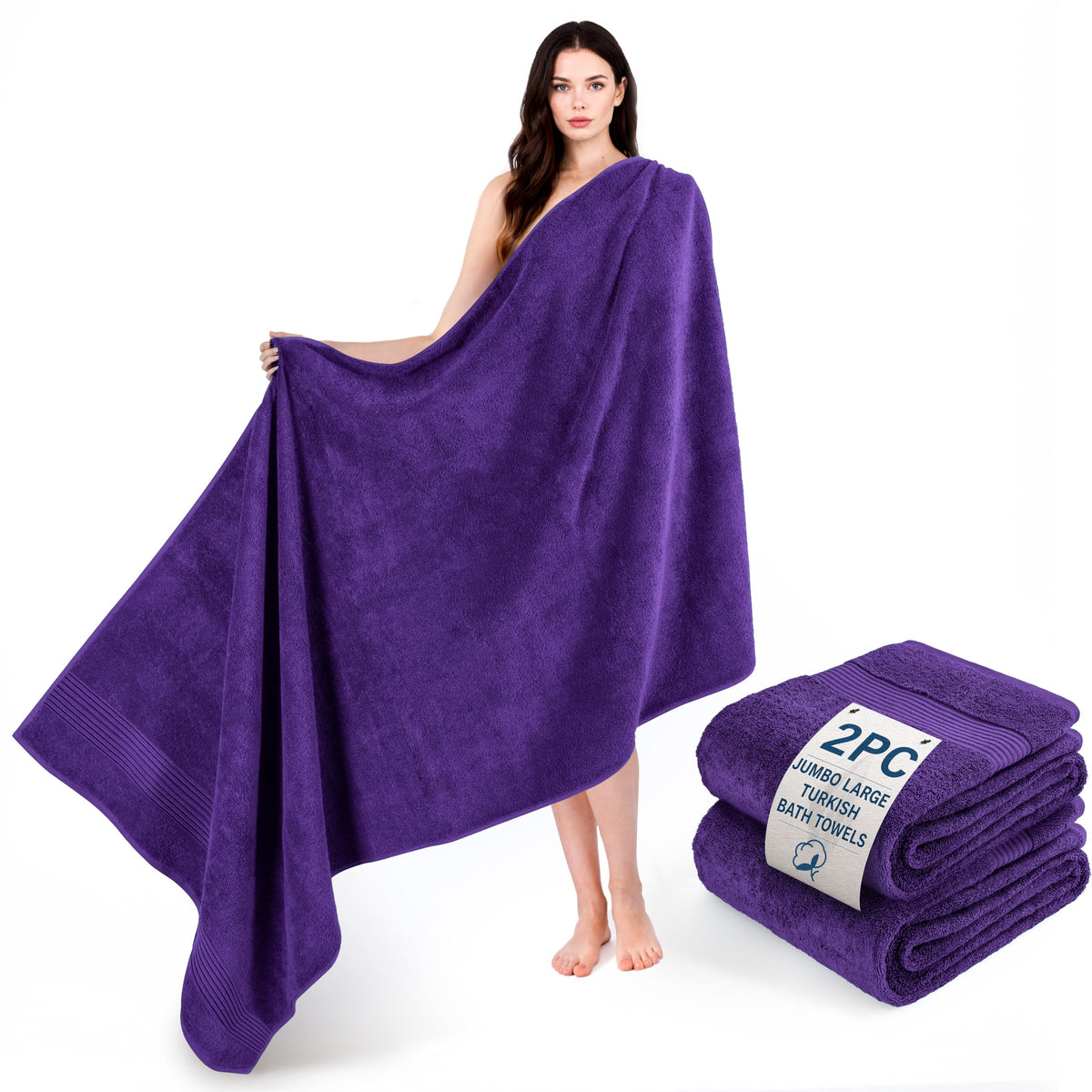 Cotton Paradise 100% Cotton Turkish Towel Set, Soft Absorbent Quick Dry, 6 Piece Towel Set, Beige