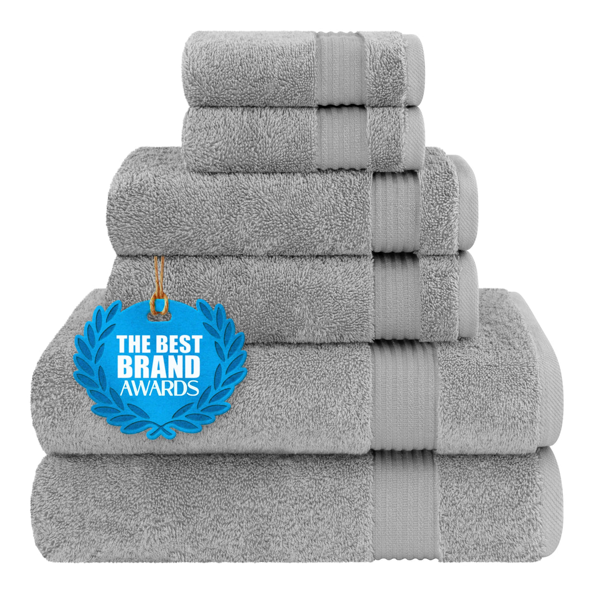 Cotton Paradise 100% Cotton Turkish Towel Set, Soft Absorbent Quick Dry, 6 Piece Towel Set, Beige
