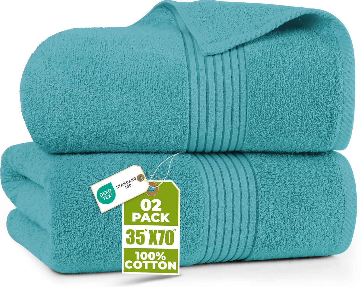 Utopia Towels Extra Large Bath Sheets, 2 Pack, 35x70 in, Cotton, Grey