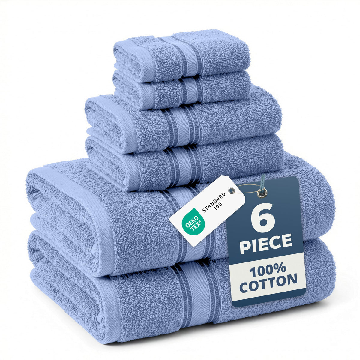 LANE LINEN Bath Towel Set 100% Cotton 18 Piece Soft Absorbent - Grey