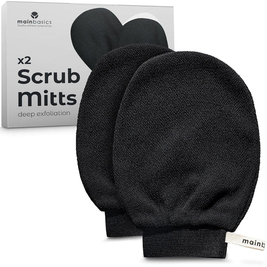 MainBasics Deep Exfoliating Gloves Korean Scrub Mitt (2 Pack)