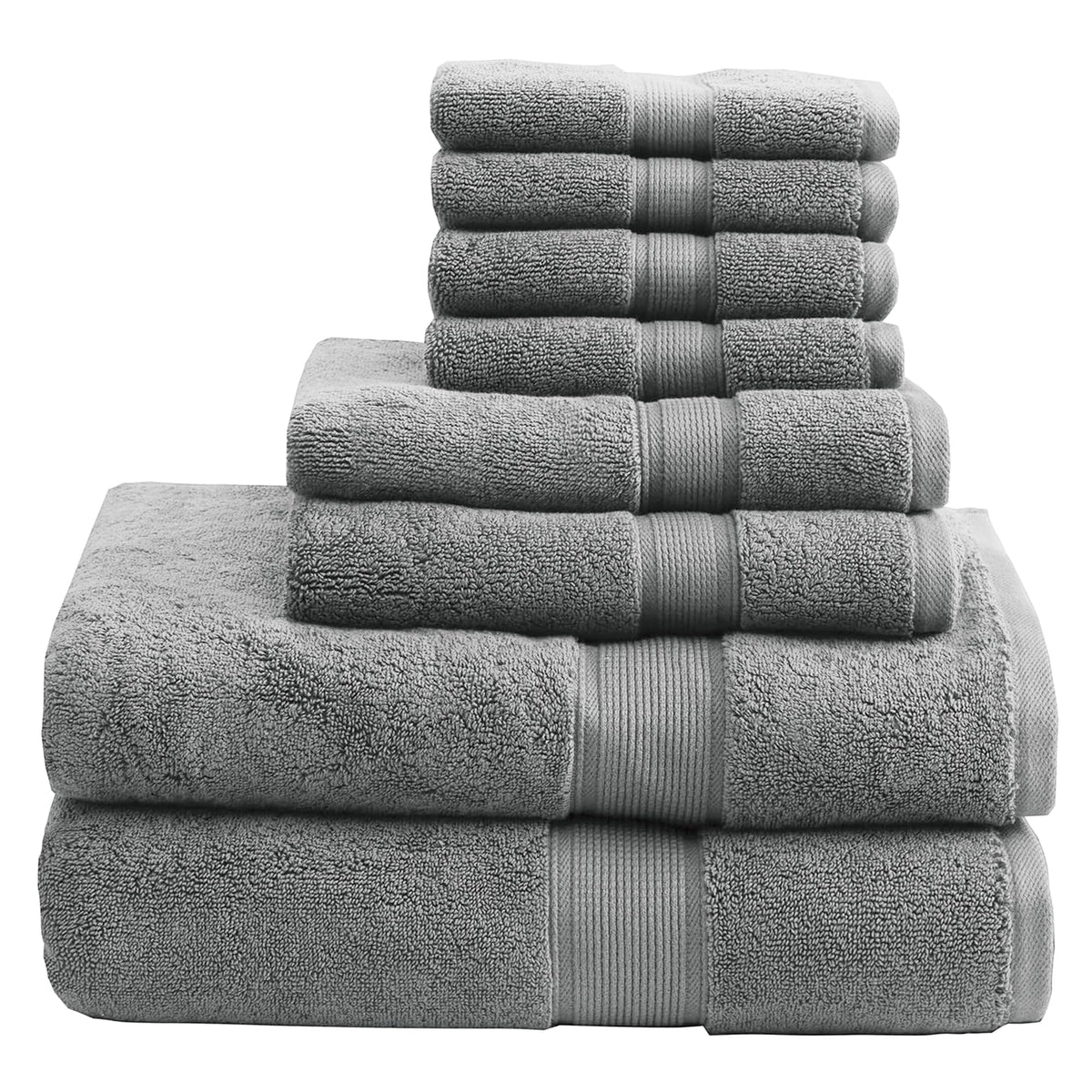 Madison Park 800GSM 100% Cotton Bathroom Bath Towel Set of 8, Cream