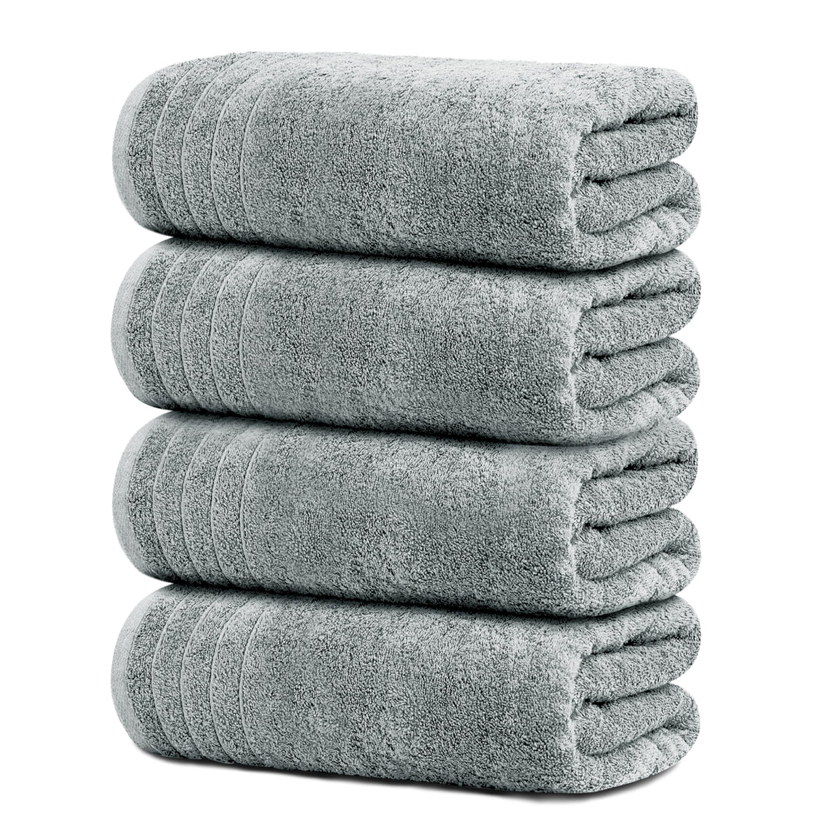 Tens Towels 4 Piece Extra Large Bath Towels 30 x 60 Inches, Black
