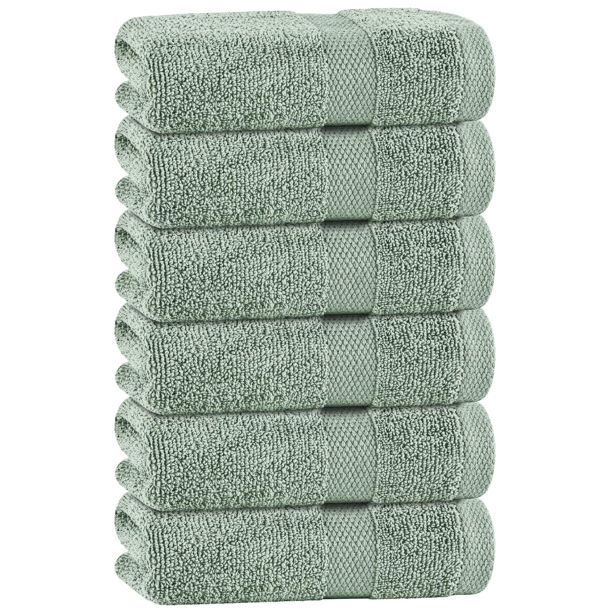 White Bath Towel Set of 6 - 100% Cotton Highly Absorbent Towels for Bathroom, 2 Luxury Bath Towels 650GSM, 2 Hand Towels, 2 Washcloths