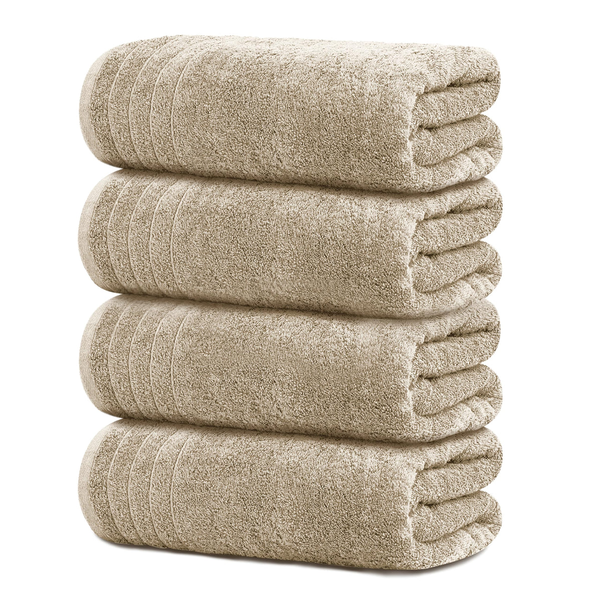 Tens Towels 4 Piece Extra Large Bath Towels 30 x 60 Inches, Dark Grey