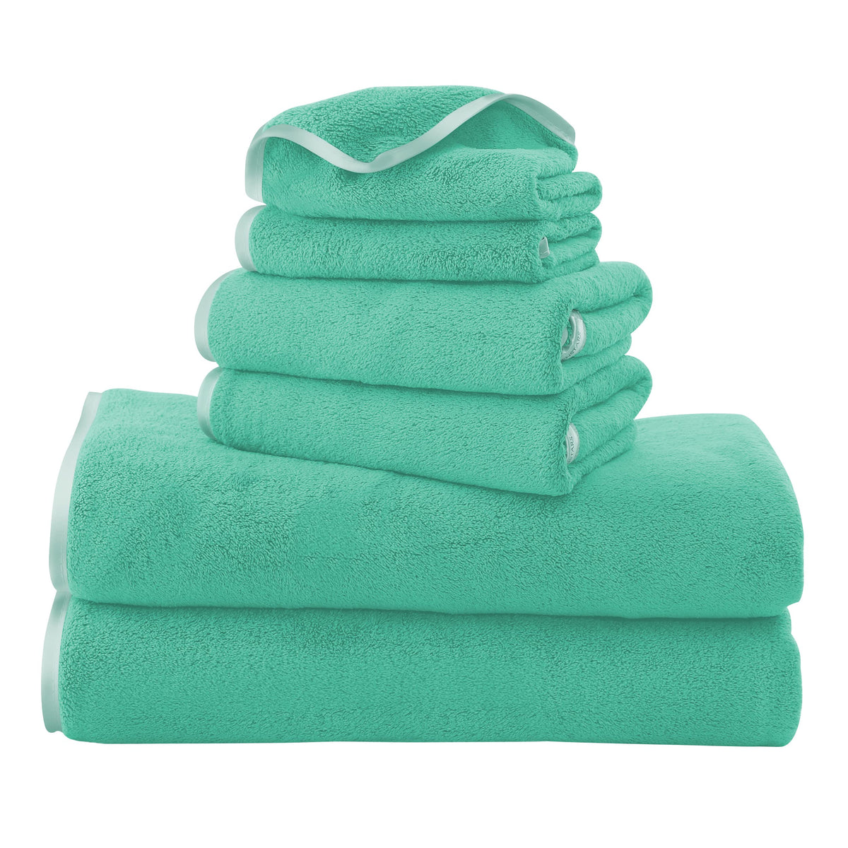 TENSTARS Luxury Silk Hemming Towel Set - Light Thin Quick Drying - 2 Bath Towels 2 Hand Towels 2 Washcloths - Ultra Soft Microfiber, for Bath Fitness, Sports, Yoga, Travel (Dark Grey 6 Pieces)