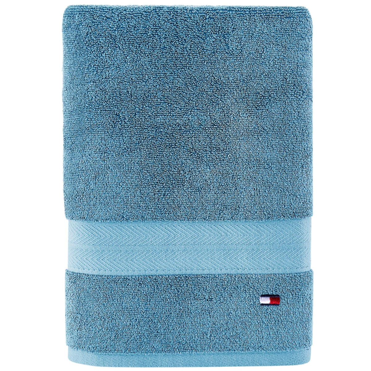 Tommy Hilfiger Modern American Solid Bath Towel, 30 X 54 Inches, 100% Cotton 574 GSM (Peacoat)