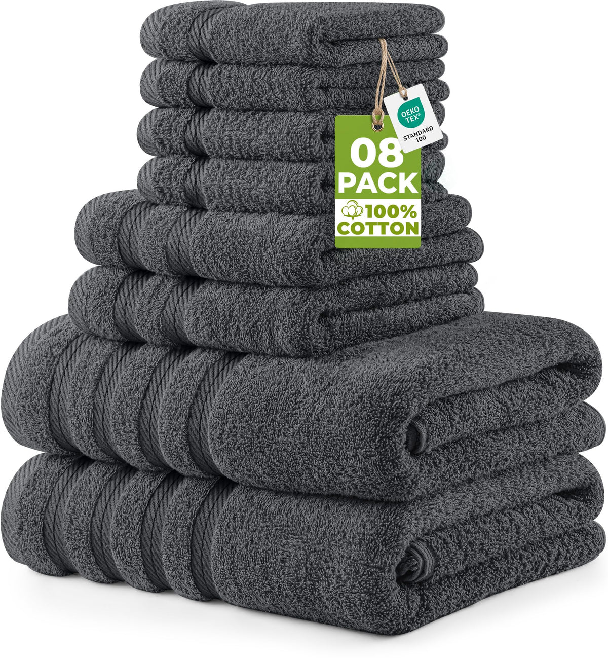 Utopia Towels 4 Pack XL Bath Towels, 30x60 in, Cotton, Grey