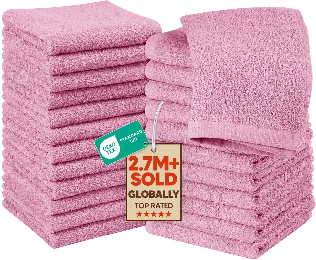 Utopia Towels 12 Pack Washcloths, 12x12 in, 100% Cotton, White