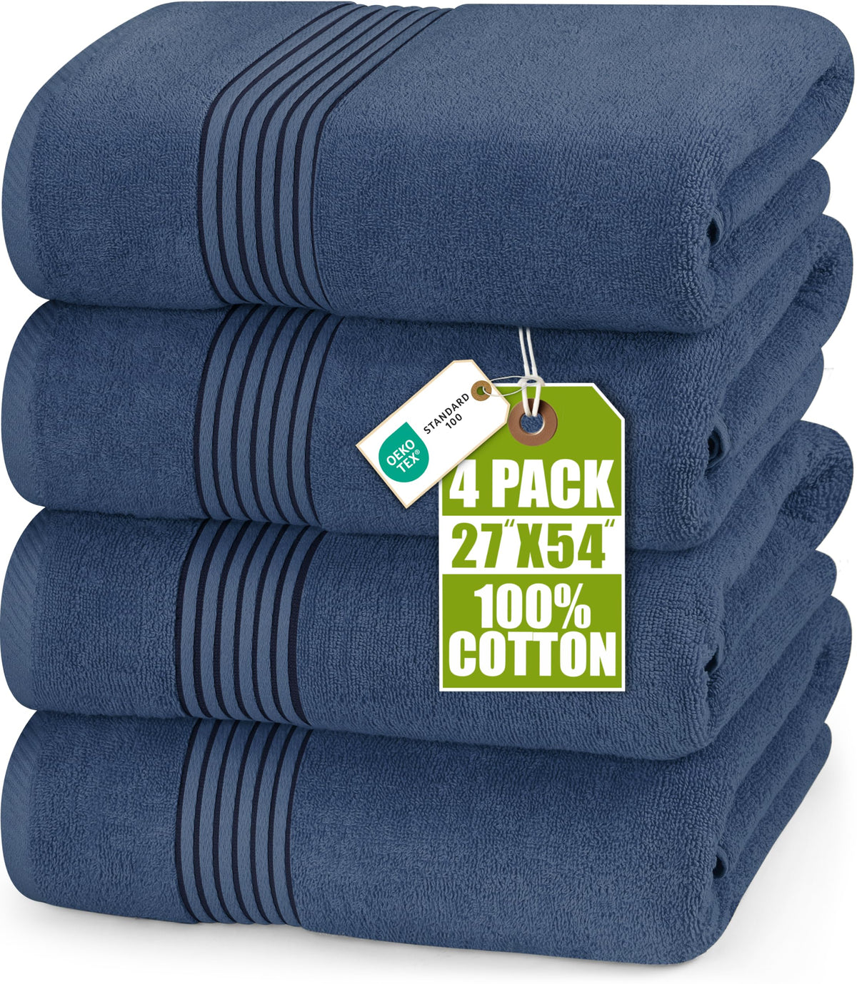 Utopia Towels Luxurious Bath Towels Set, 27x54 in, 4 Pack, Soft, White