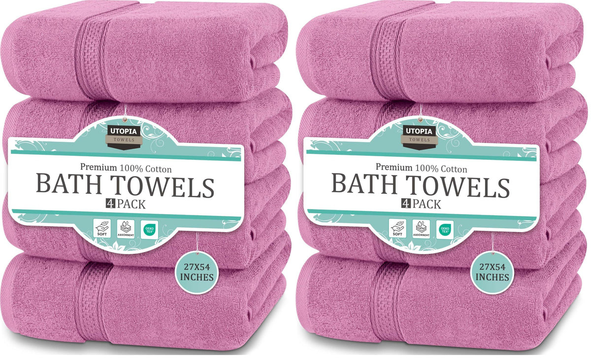 Utopia Towels 4 Pack Premium Bath Towels, 27x54 in, 600 GSM Cotton Black