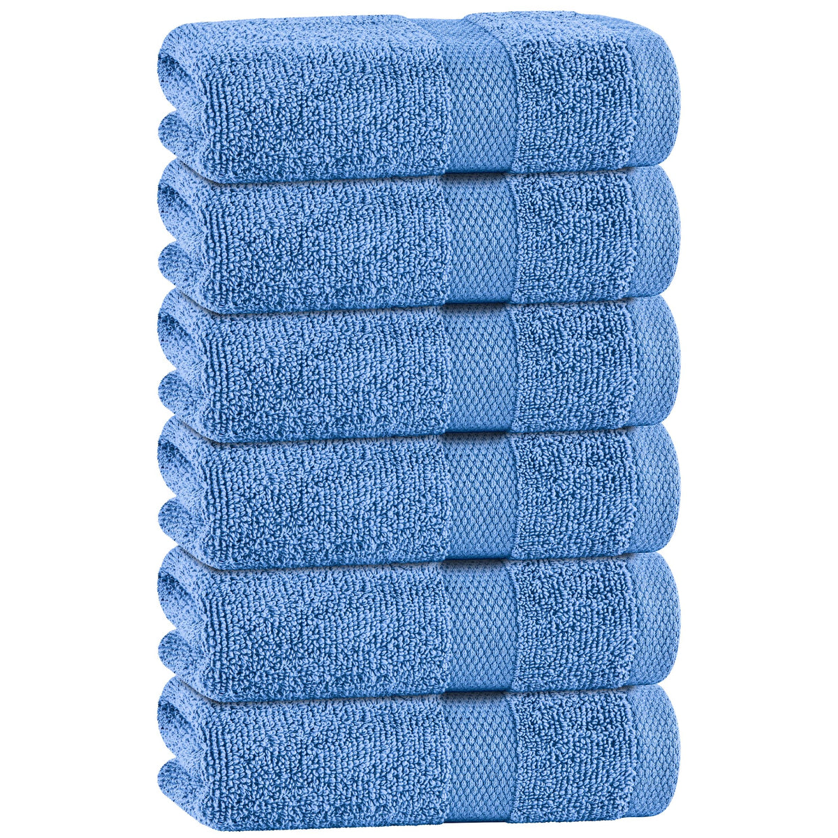 White Bath Towel Set of 6 - 100% Cotton Highly Absorbent Towels for Bathroom, 2 Luxury Bath Towels 650GSM, 2 Hand Towels, 2 Washcloths