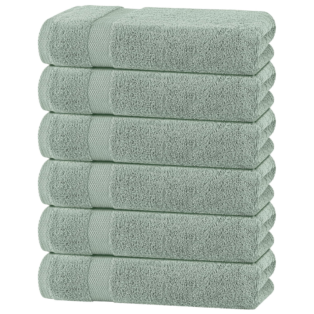 White Bath Towel Set of 6 - 100% Cotton Highly Absorbent Towels for Bathroom, 2 Luxury Bath Towels 650GSM, 2 Hand Towels, 2 Washcloths