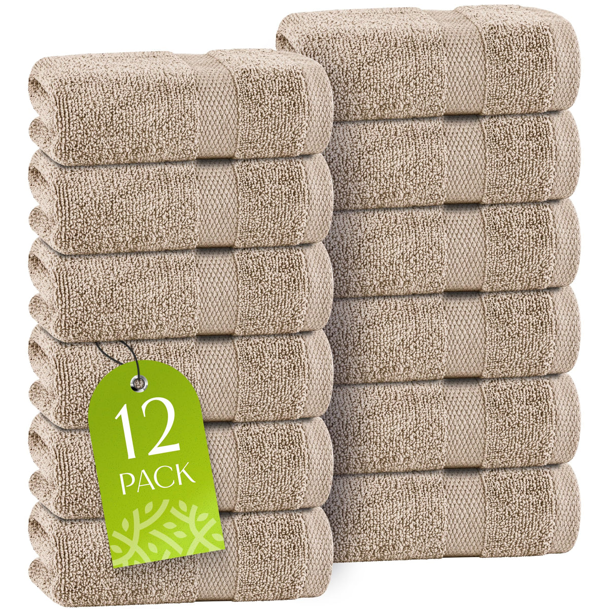White Bath Towel Set of 6 - 100% Cotton Highly Absorbent Towels for Bathroom, 2 Luxury Bath Towels 650GSM, 2 Hand Towels, 2 Washcloths