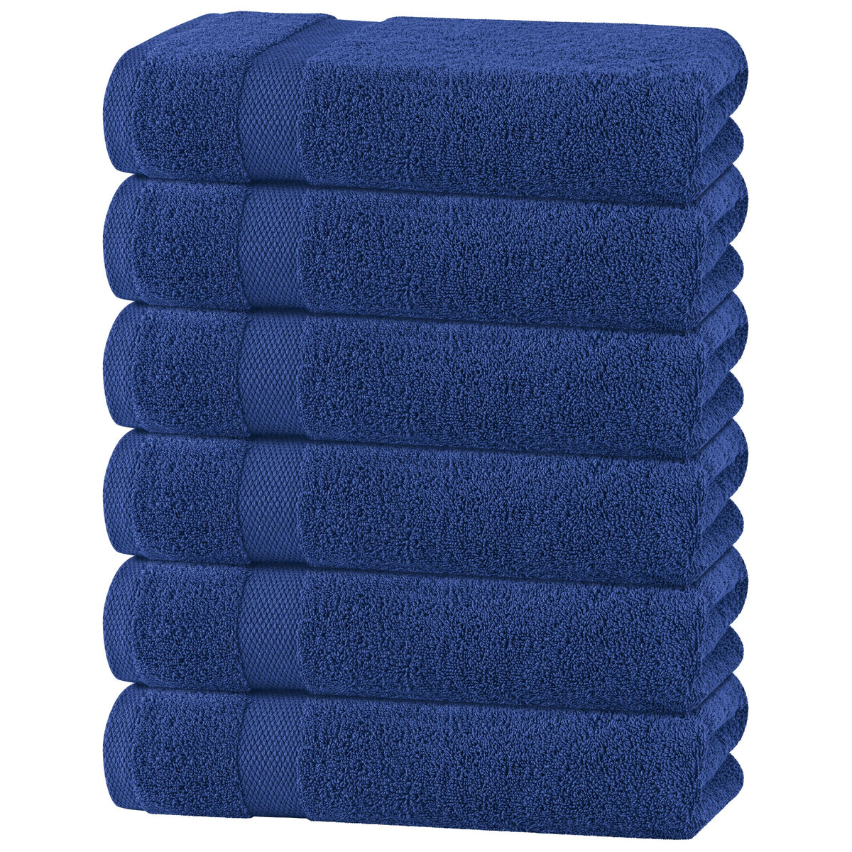 White Bath Towel Set of 6 - 100% Cotton Highly Absorbent Towels for Bathroom, 2 Luxury Bath Towels 650GSM, 2 Hand Towels, 2 Washcloths