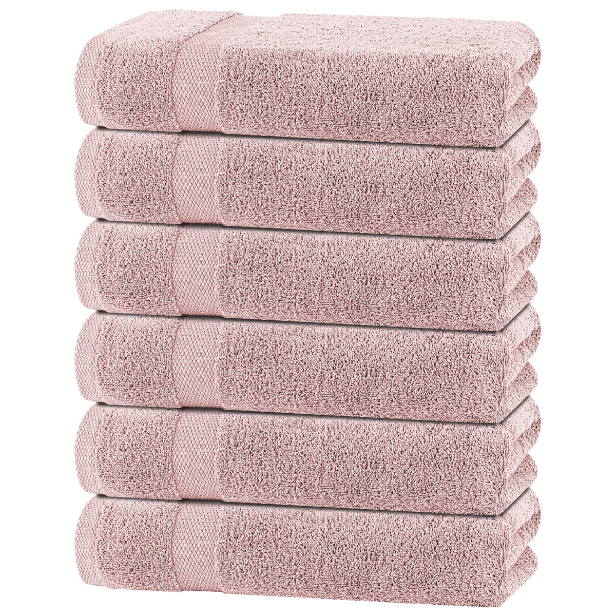 White Bath Towel Set of 6 - 100% Cotton Highly Absorbent Towels for Bathroom, 2 Luxury Bath Towels 650GSM, 2 Hand Towels, 2 Washcloths