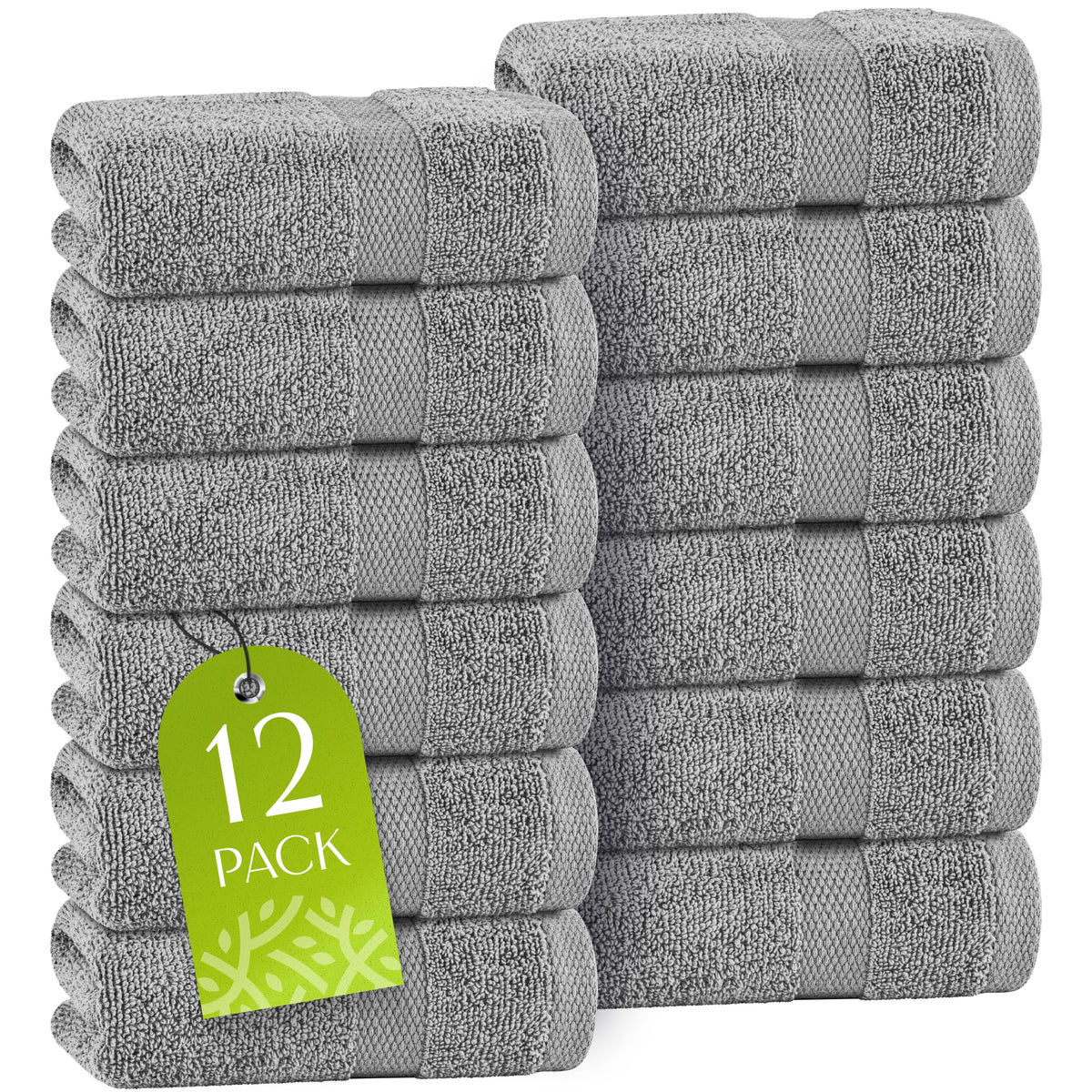 White Bath Towel Set of 6 - 100% Cotton Highly Absorbent Towels for Bathroom, 2 Luxury Bath Towels 650GSM, 2 Hand Towels, 2 Washcloths