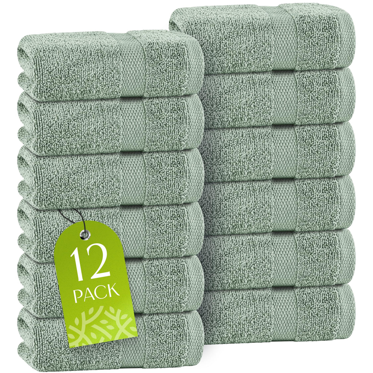 White Bath Towel Set of 6 - 100% Cotton Highly Absorbent Towels for Bathroom, 2 Luxury Bath Towels 650GSM, 2 Hand Towels, 2 Washcloths